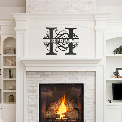 Personalized Metal Monogram Sign | Custom Family Name Wall Art | Indoor & Outdoor Metal Decor in Black, White, Gold, Silver, Copper