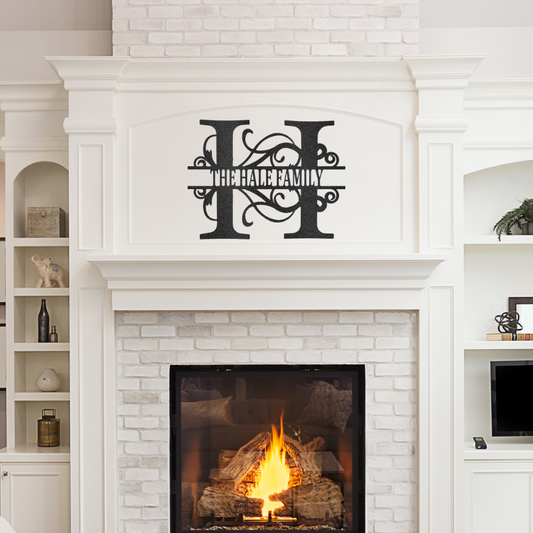 Personalized Metal Monogram Sign | Custom Family Name Wall Art | Indoor & Outdoor Metal Decor in Black, White, Gold, Silver, Copper