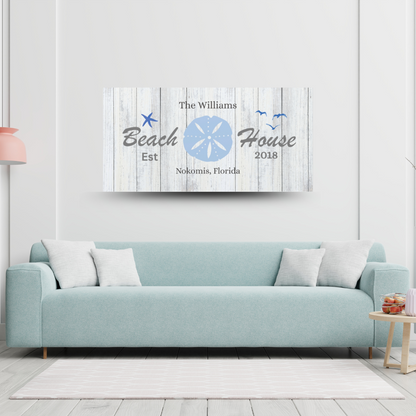 Custom Family Name Coastal Canvas | Nautical Home Décor Gift