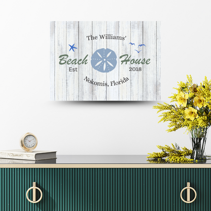 Custom Family Name Coastal Canvas | Nautical Home Décor Gift