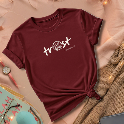 Trust Seashell Christian T-Shirt | Coastal Bible Verse Tee