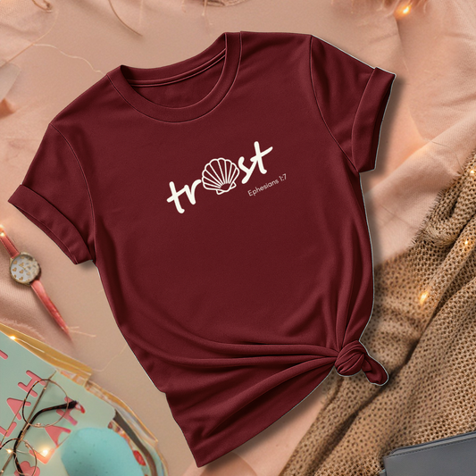 Trust Seashell Christian T-Shirt | Coastal Bible Verse Tee