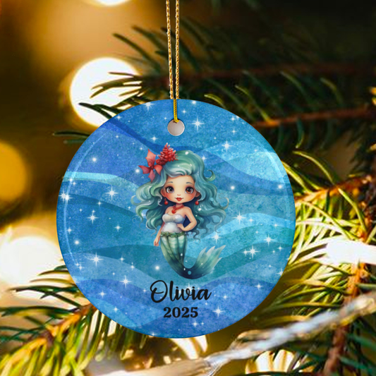 Personalized Mermaid Christmas Ornament 2025
