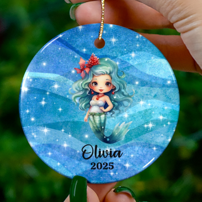 Personalized Mermaid Christmas Ornament 2025