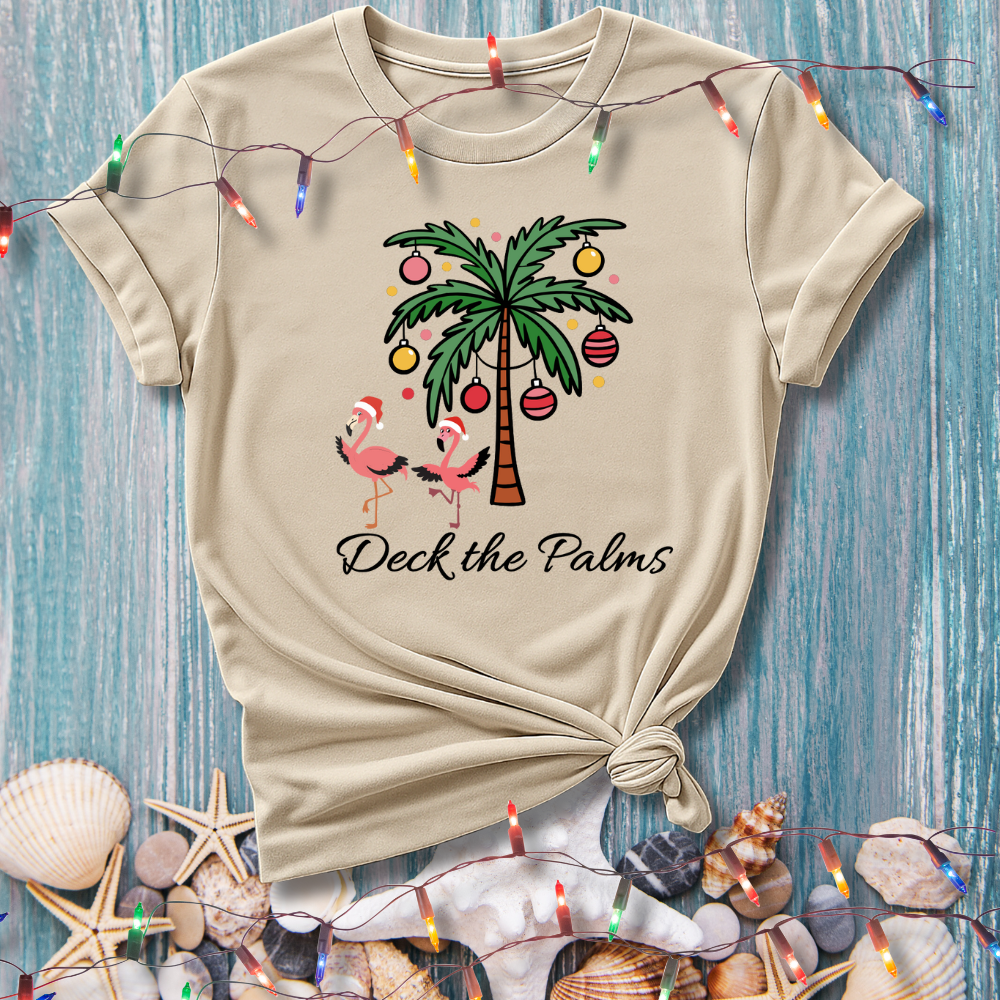 Deck the Palms Coastal Christmas T-Shirt