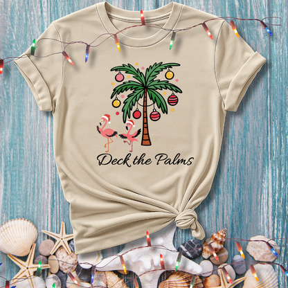 Deck the Palms Coastal Christmas T-Shirt