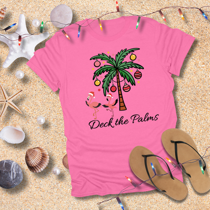 Deck the Palms Coastal Christmas T-Shirt