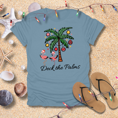 Deck the Palms Coastal Christmas T-Shirt