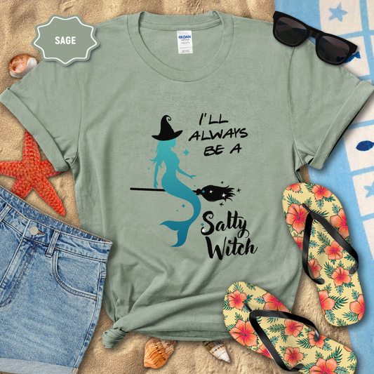 I’ll Always Be a Salty Witch T-Shirt | Coastal Halloween Mermaid Te