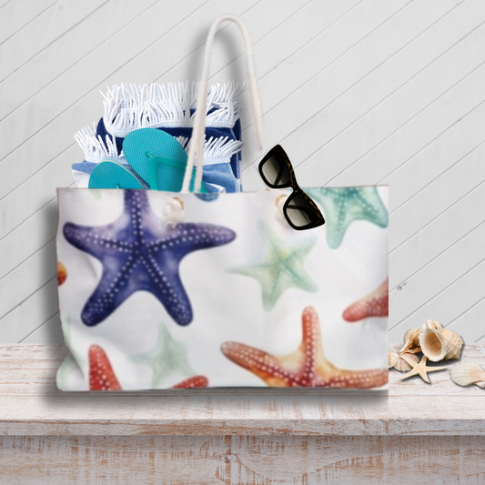 Multicolor Starfish Beach Bag