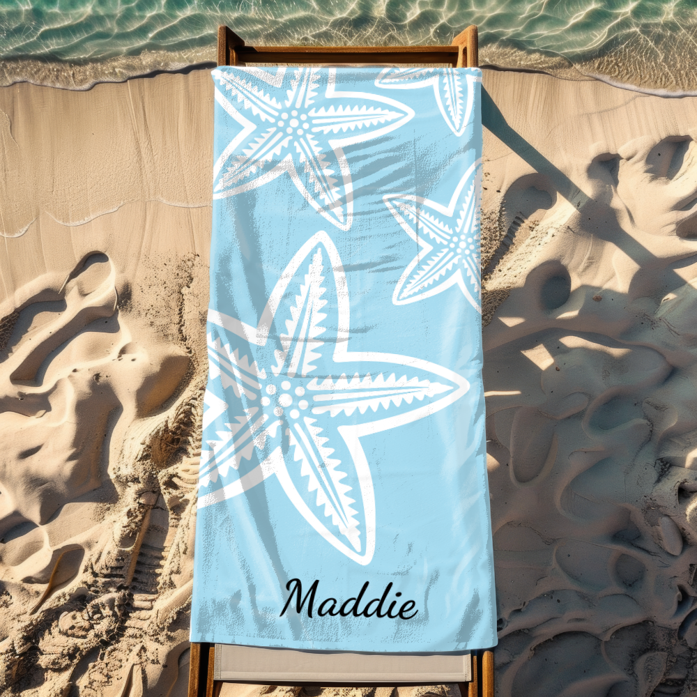 Starfish Escape – Personalized Sand-Free Beach Towel