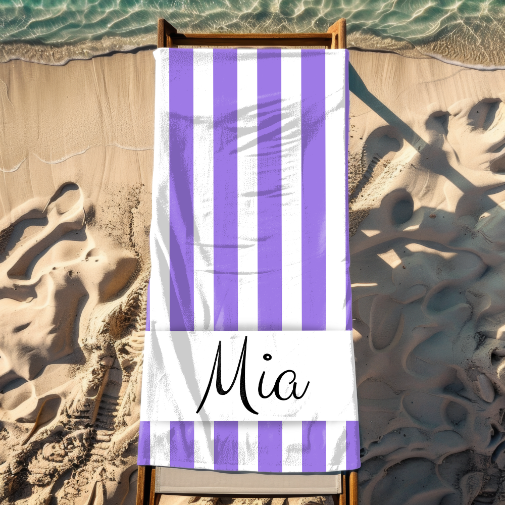 Personalized Striped Beach Towel
