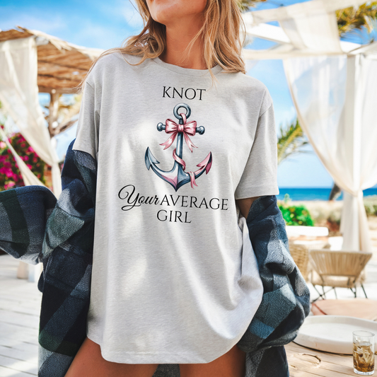 Nautical Anchor with Pink Bow T-Shirt – Coastal Style
