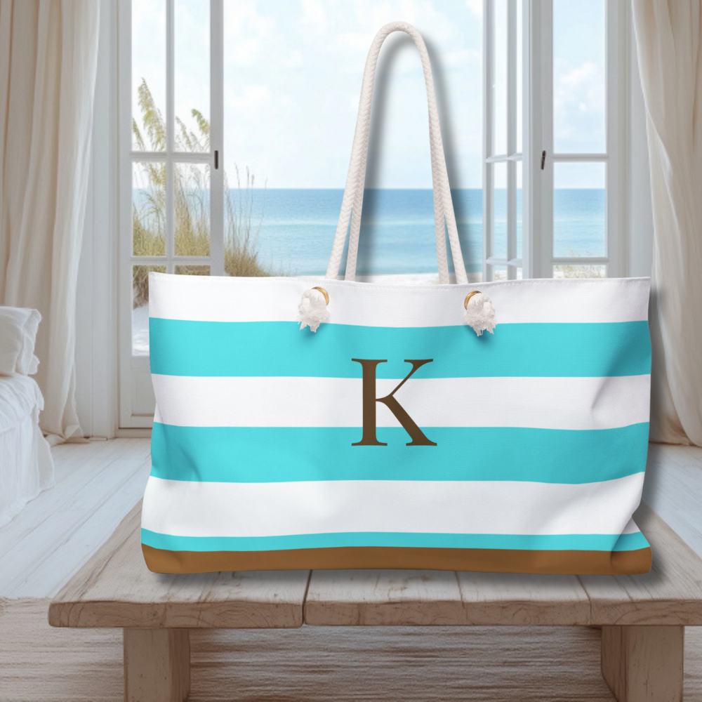 PERSONALIZED INITIAL BEACH BAG