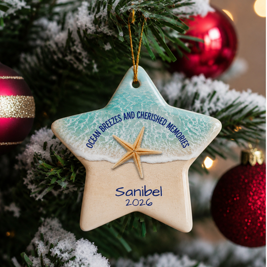 PERSONALIED COASTAL DESTINATION ORNAMENT