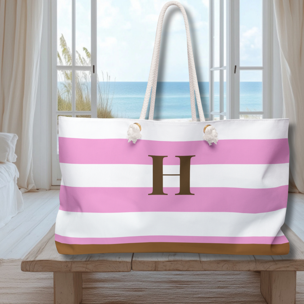 PERSONALIZED PINK BEACH BAG