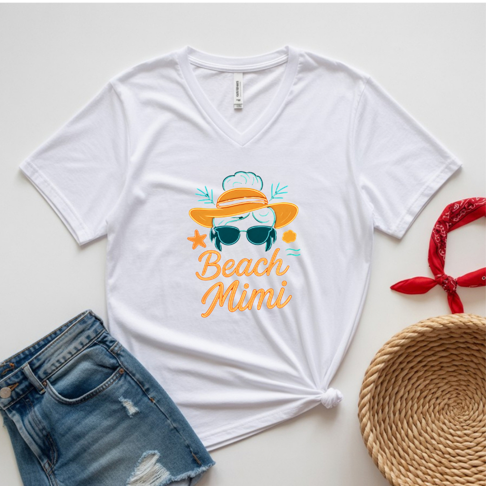 BEACH GRAMMIE HAT V-NECK TEE