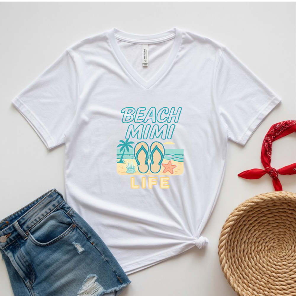 BEACH MIMI LIFE V-NECK TEE