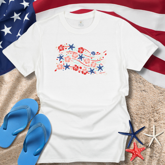 HIBISCUS, STARS & SHELLS TEE