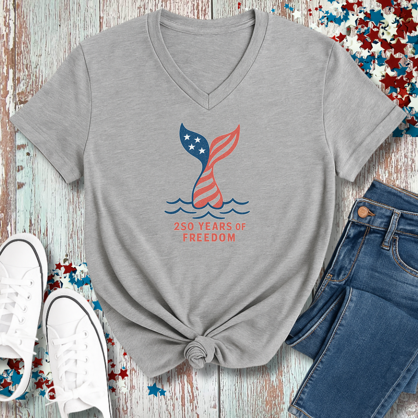 MERMAID TAIL FREEDOM V-NECK