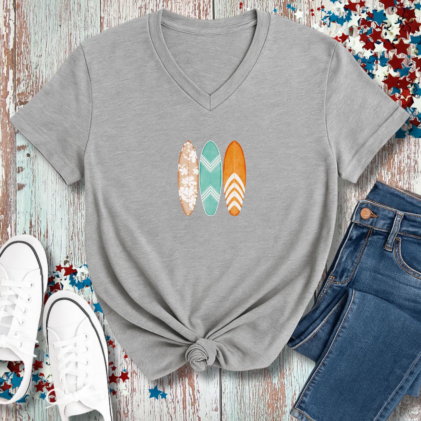 SURFBOARD ROW V-NECK