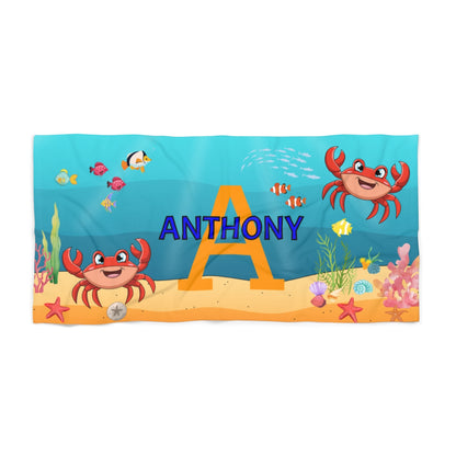 Personalized Under the Sea Beach Towel – Custom Name & Initial 2.0