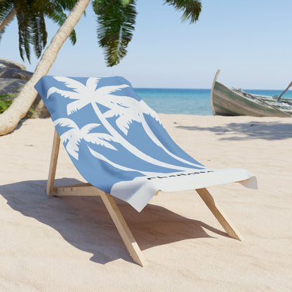 lightweight and absorbent palm tree beach towel for summer vacations.
