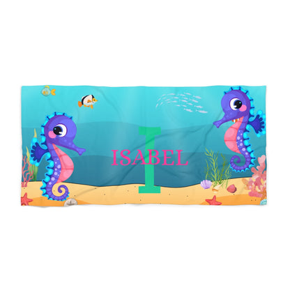 Personalized Under the Sea Beach Towel – Custom Name & Initial 2.0