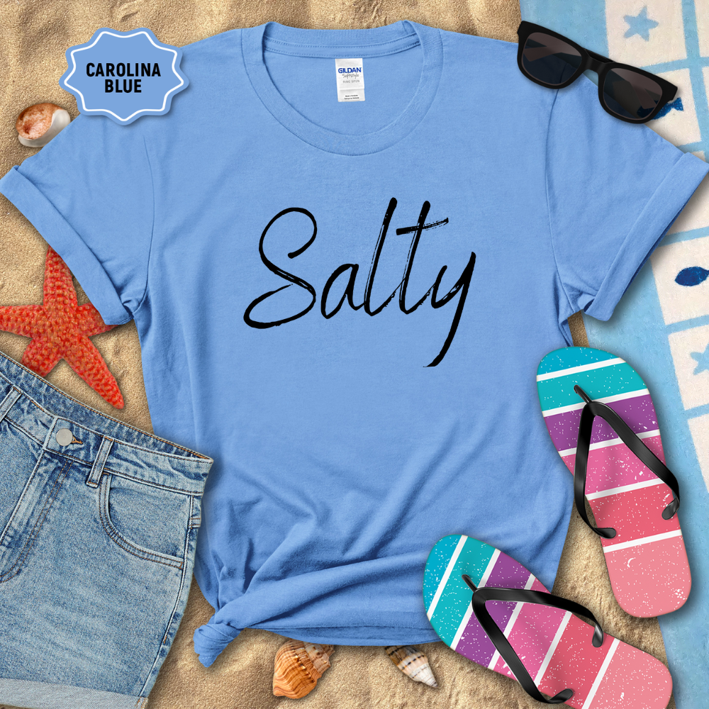 SALTY DISTRESSED SCRIPT TEE