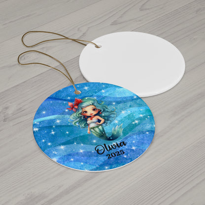 Personalized Mermaid Christmas Ornament 2025