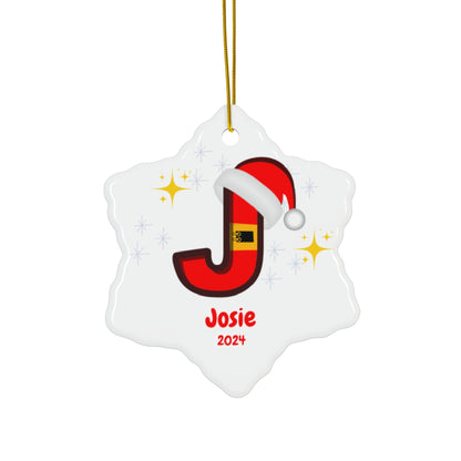 Christmas| Santa- Styled Initial Personalized Ornament