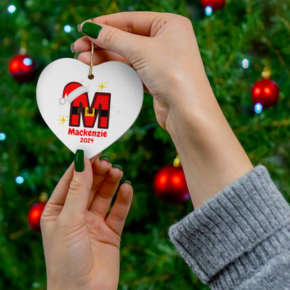 Christmas| Santa- Styled Initial Personalized Ornament