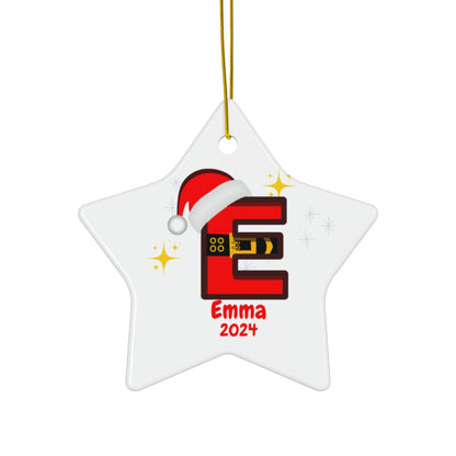 Christmas| Santa- Styled Initial Personalized Ornament