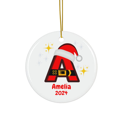 Christmas| Santa- Styled Initial Personalized Ornament