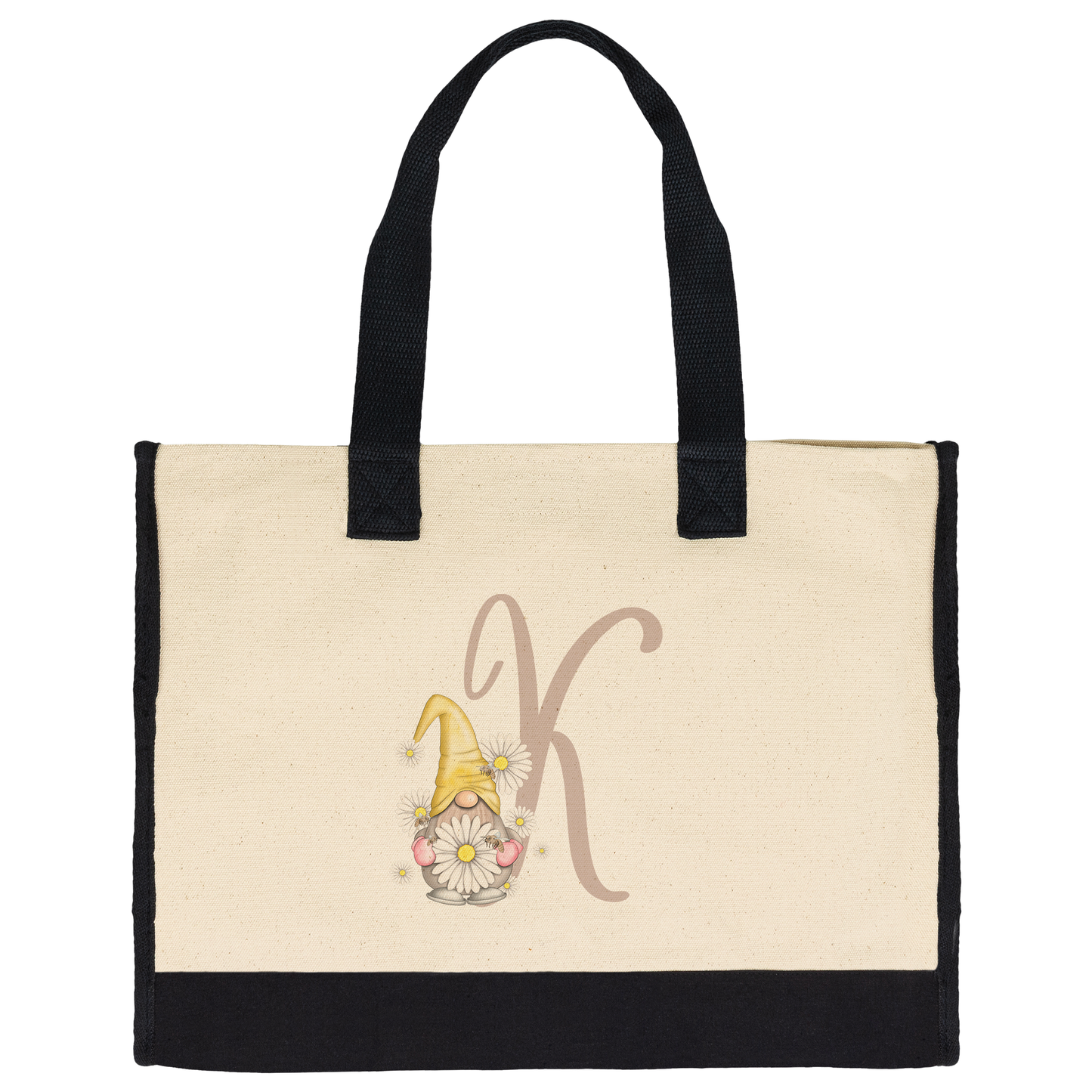 Personalized Initial Canvas Tote Bag