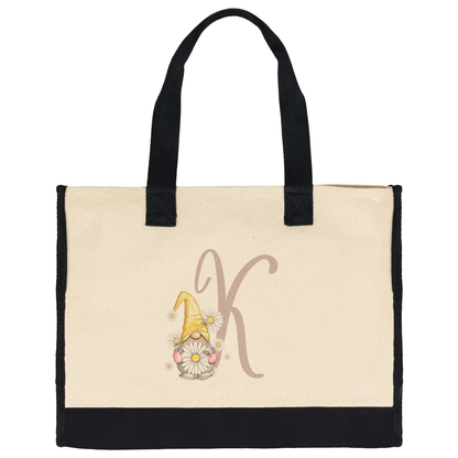 Personalized Initial Canvas Tote Bag