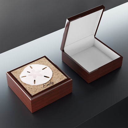 Personalized Sand Dollar Beach Jewelry Box