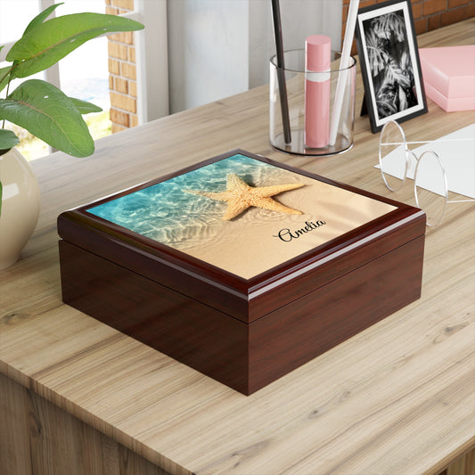 Personalized Starfish Beach Jewelry Box
