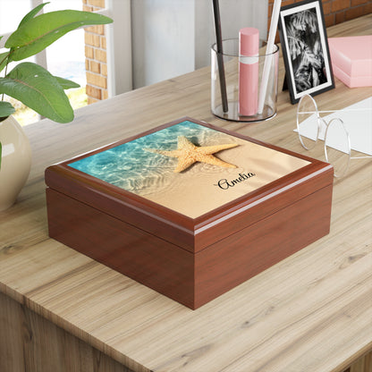 Personalized Starfish Beach Jewelry Box