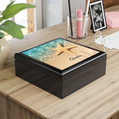 Personalized Starfish Beach Jewelry Box
