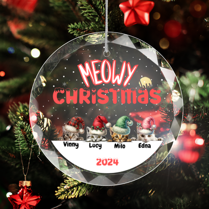 Christmas| Customizable "Meowy Christmas" Ornament 2.0 A