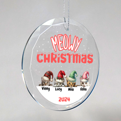 Christmas| Customizable "Meowy Christmas" Ornament 2.0 A