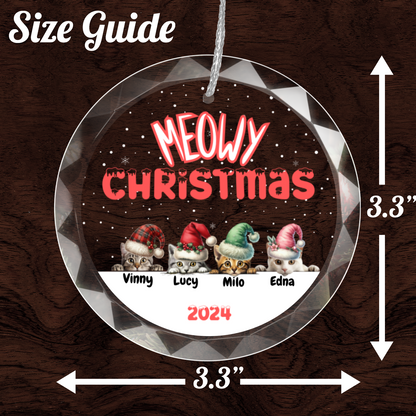 Christmas| Customizable "Meowy Christmas" Ornament 2.0 A