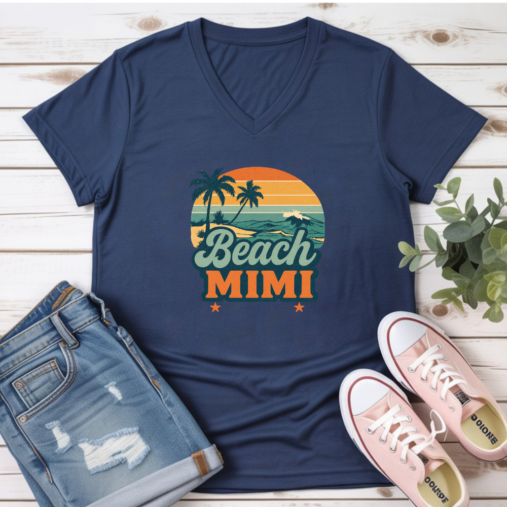 RETRO MIMI BEACH V-NECK TEE
