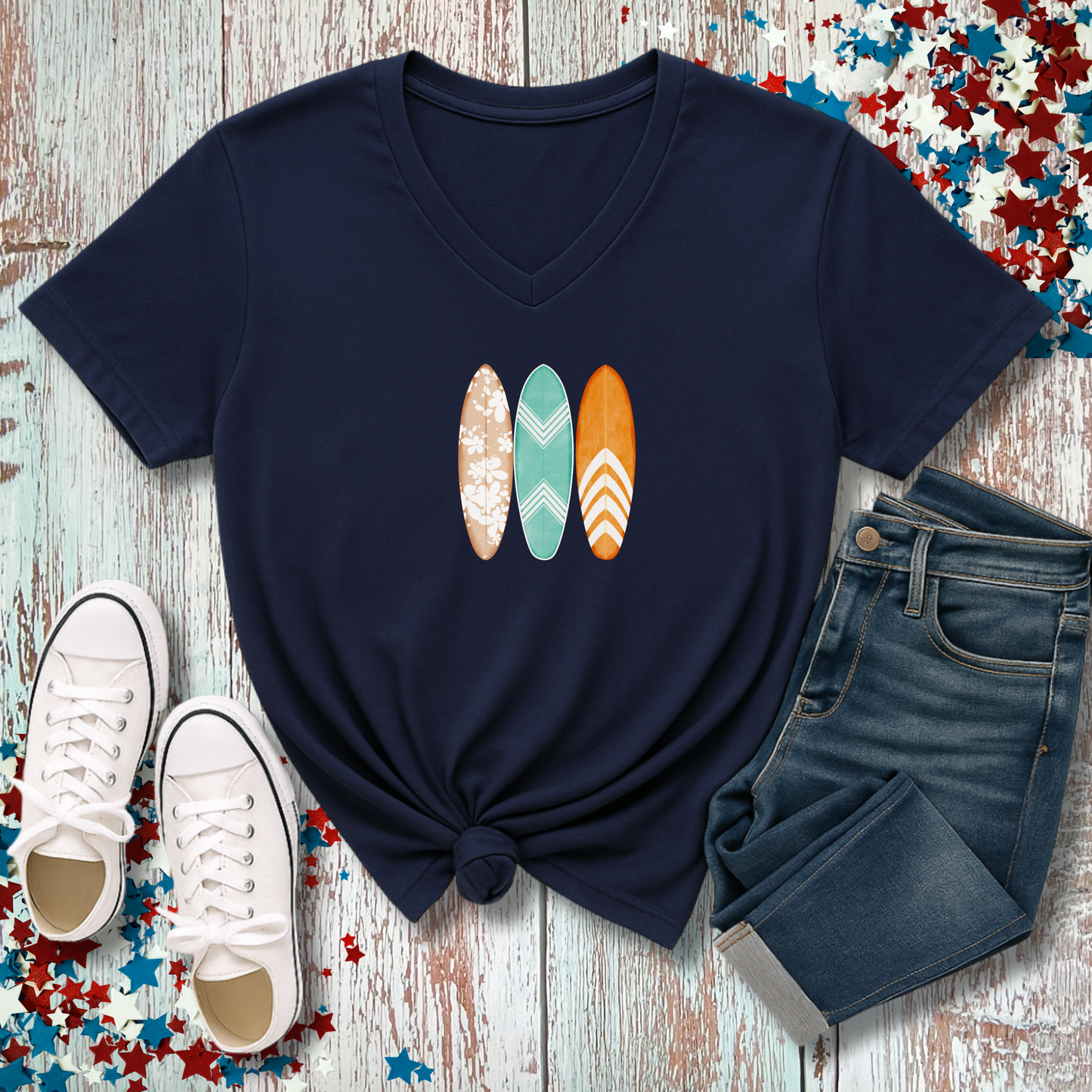 SURFBOARD ROW V-NECK