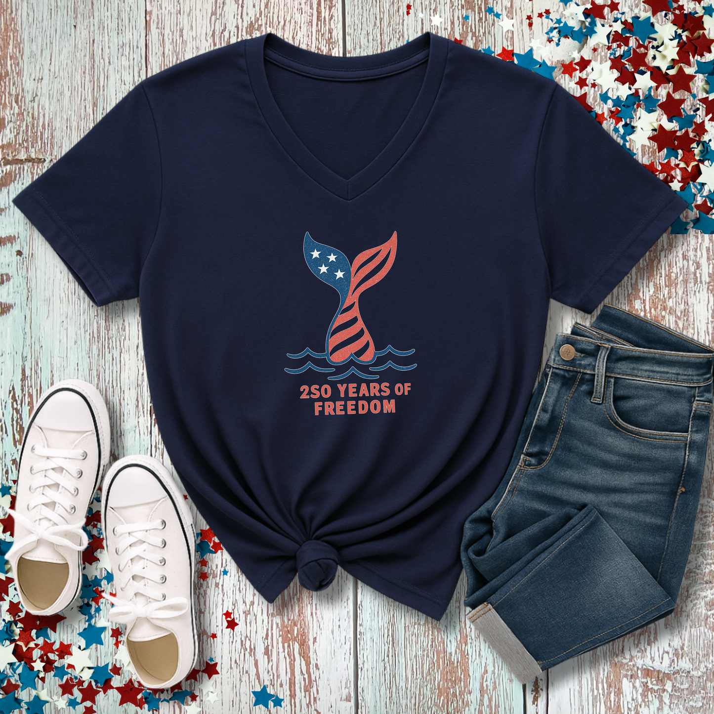 MERMAID TAIL FREEDOM V-NECK