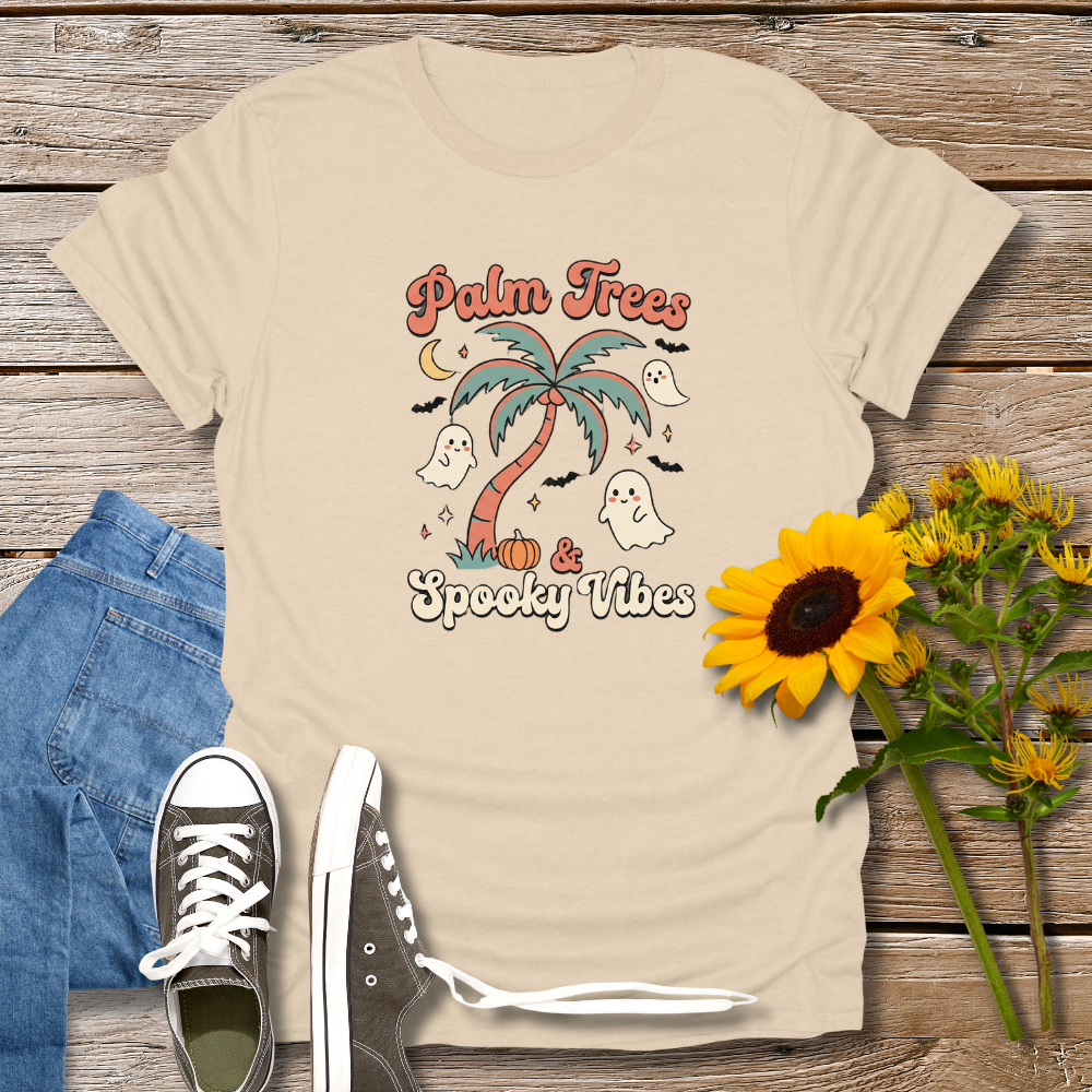 PALM TREES & SPOOKY VIBES TEE