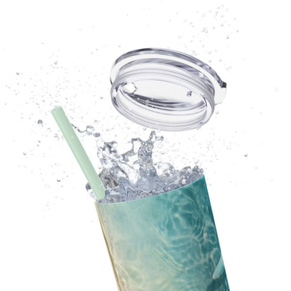 Vacation keepsake tumbler featuring name, location, and year