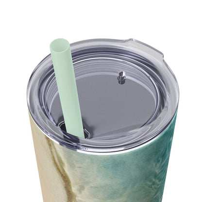 Matte finish personalized travel tumbler with press-on lid