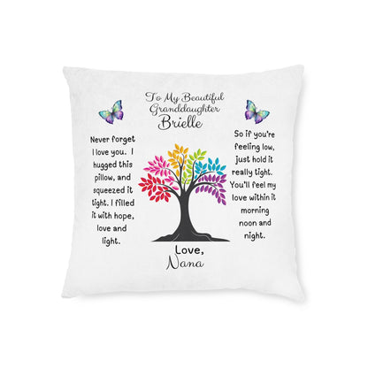 Grandkid Gifts| Granddaughter Message Pillow